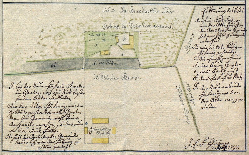Acta Iudicialia. Vergleich zwischen der Herrschaft und der Gemeinde Arnsdorf (bei Ruhland) über den Schäfergarten.